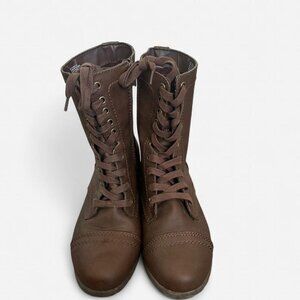 Time and Tru Women’s Brown Lace-Up Combat Boots size 7.5